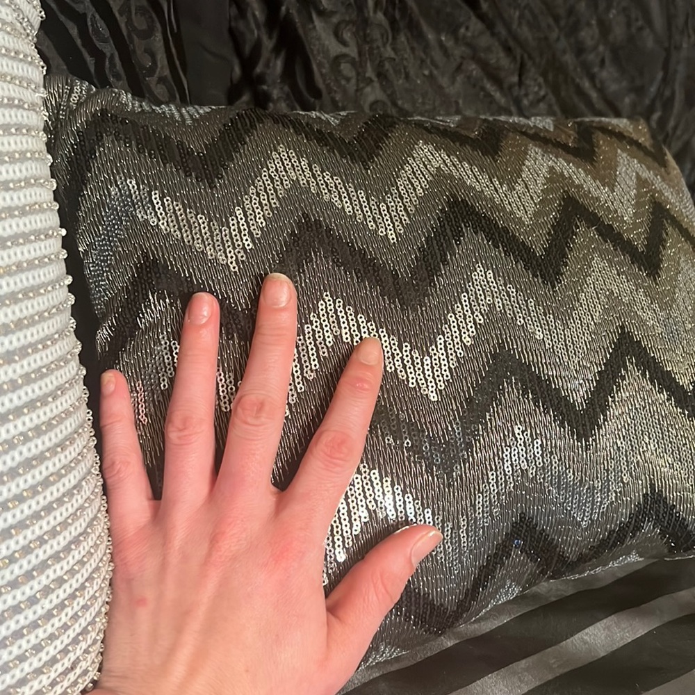 Sequin accent pillow